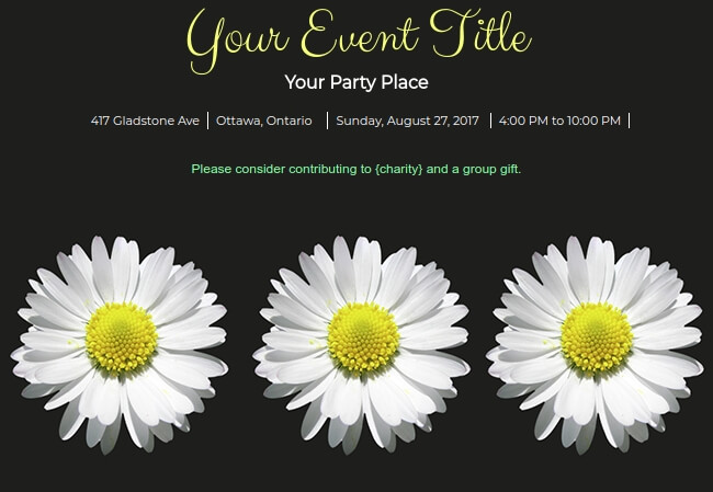 Customizable party invitation with flower patterns
