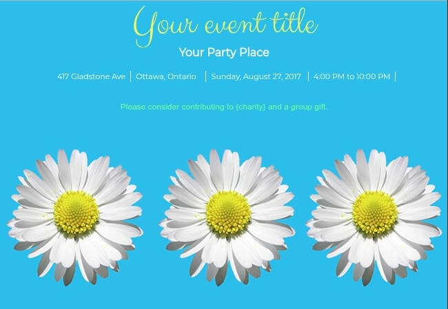 Vibrant and party invitation with flower design