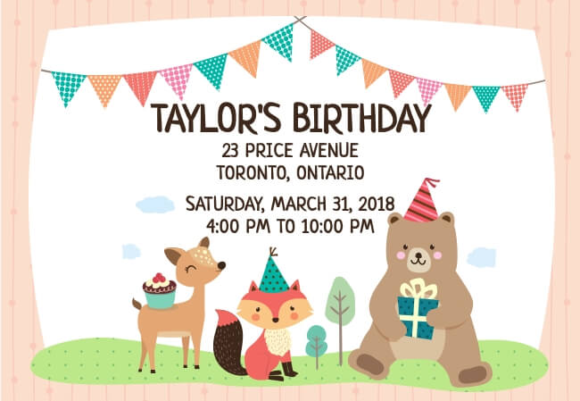 Fun and creative kids birthday invitation with donation option