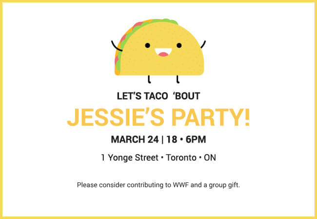 Custom party invitation for kids supporting non-profit organizations