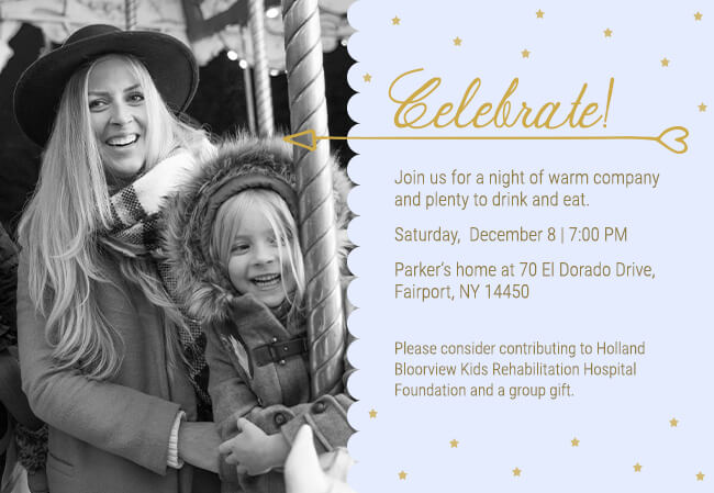 Customizable and eco-friendly party invitations with donation options