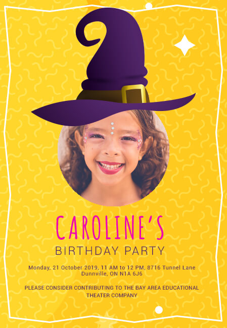 Eco-friendly birthday invitation for kids with charity contribution