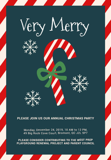 Stylish, editable Christmas party invitations supporting good causes