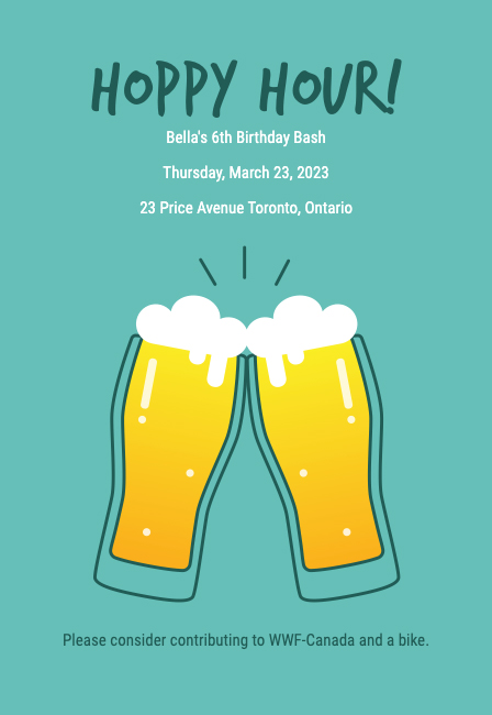 Unique birthday invitation templates for kids with donation feature