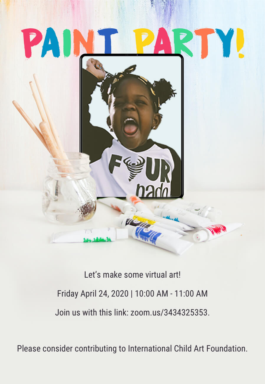 Personalized children’s party invite supporting charitable causes