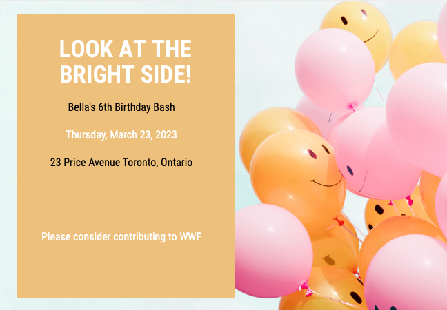 Stylish, editable kids birthday invitations supporting good causes