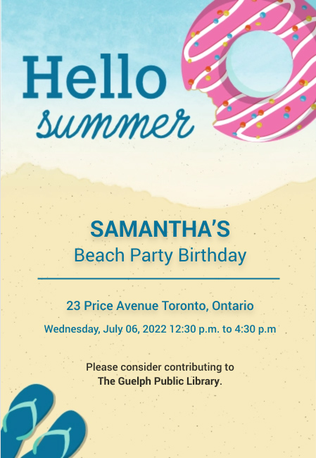 Modern and customizable kids party invites with eco-friendly and charity focus