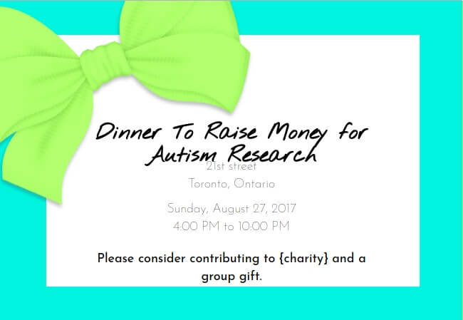 Custom event invitation designed to support meaningful causes