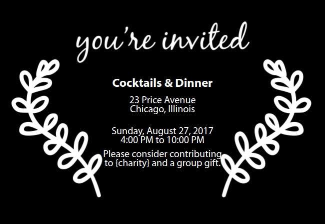 Editable party invitation template for all occasions with charity support